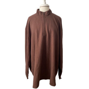 Zorrel Men's XXXL Outdoor 1/4 Zip Pullover Sweatshirt Brown Hiking Athletic